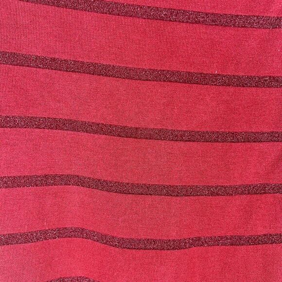 ModCloth Women's Size M Charter‎ School Red Glitter Striped Cardigan Sweater - Picture 3 of 8